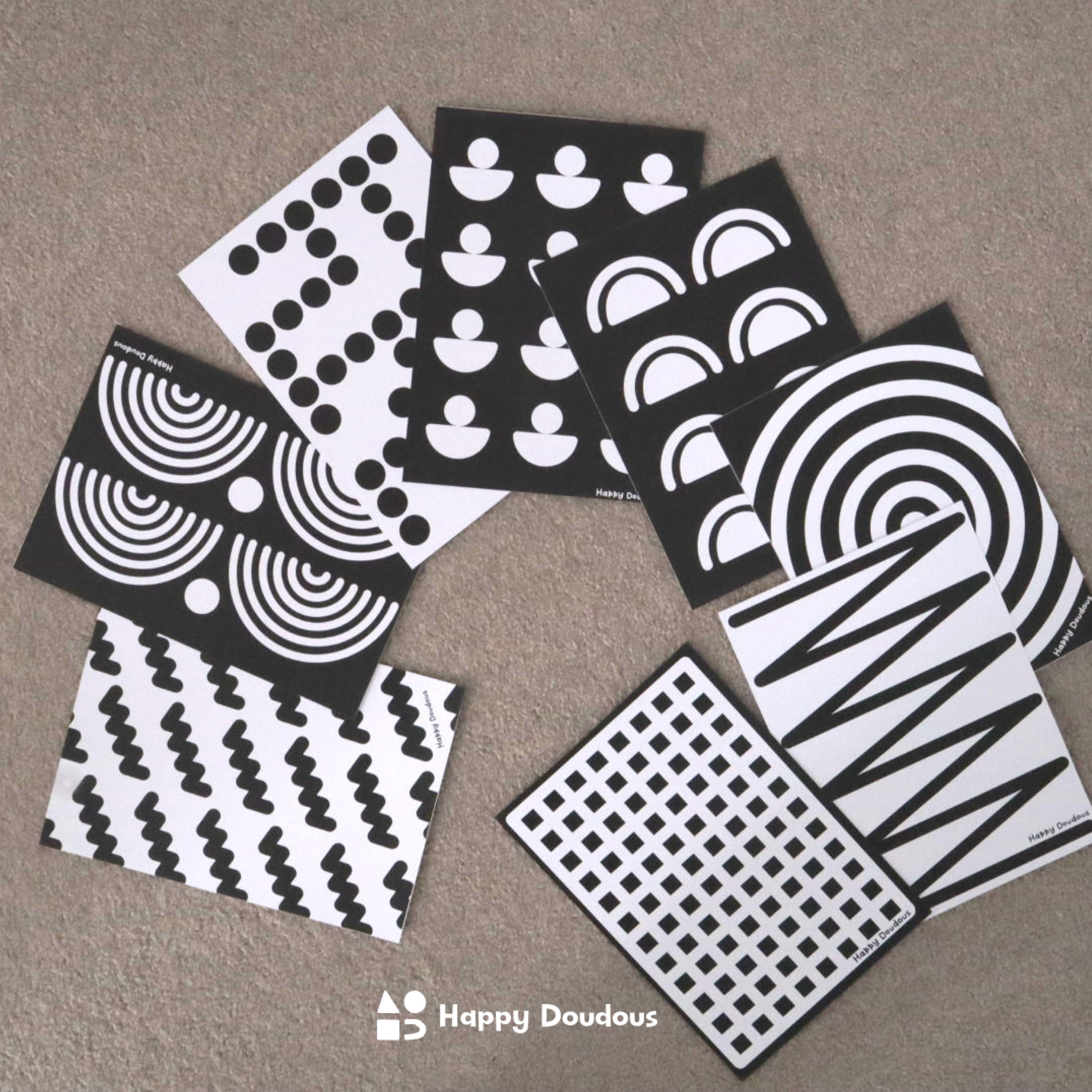 Black and white educational flashcard