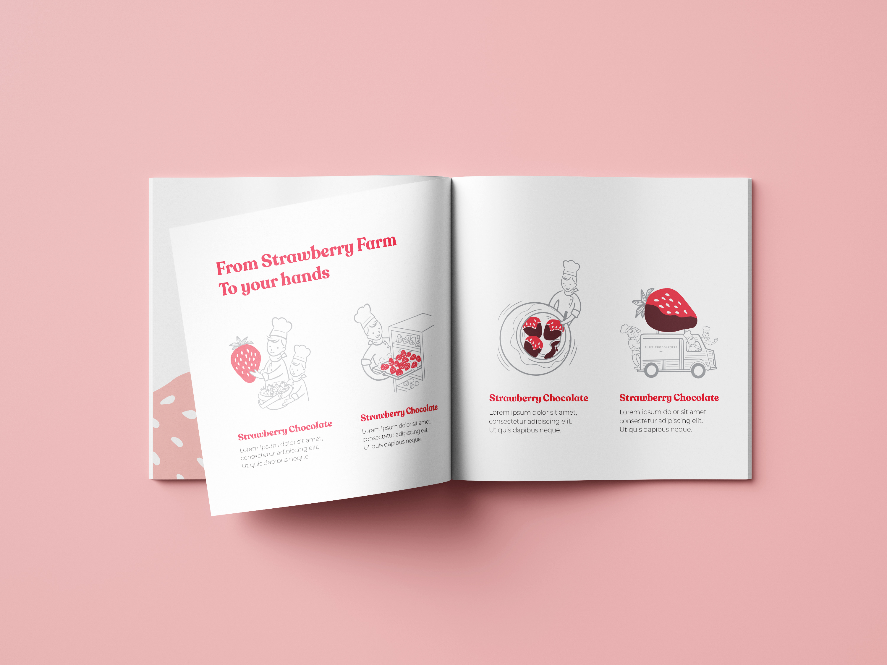 Three Chocolatiers illustrated story booklet process