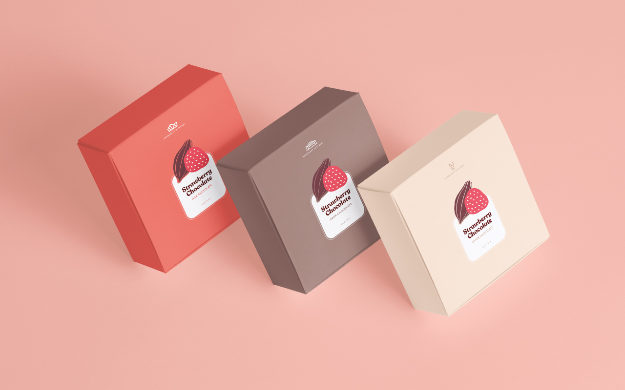 The Strawberry Trilogy: Three Chocolatiers Holistic Packaging