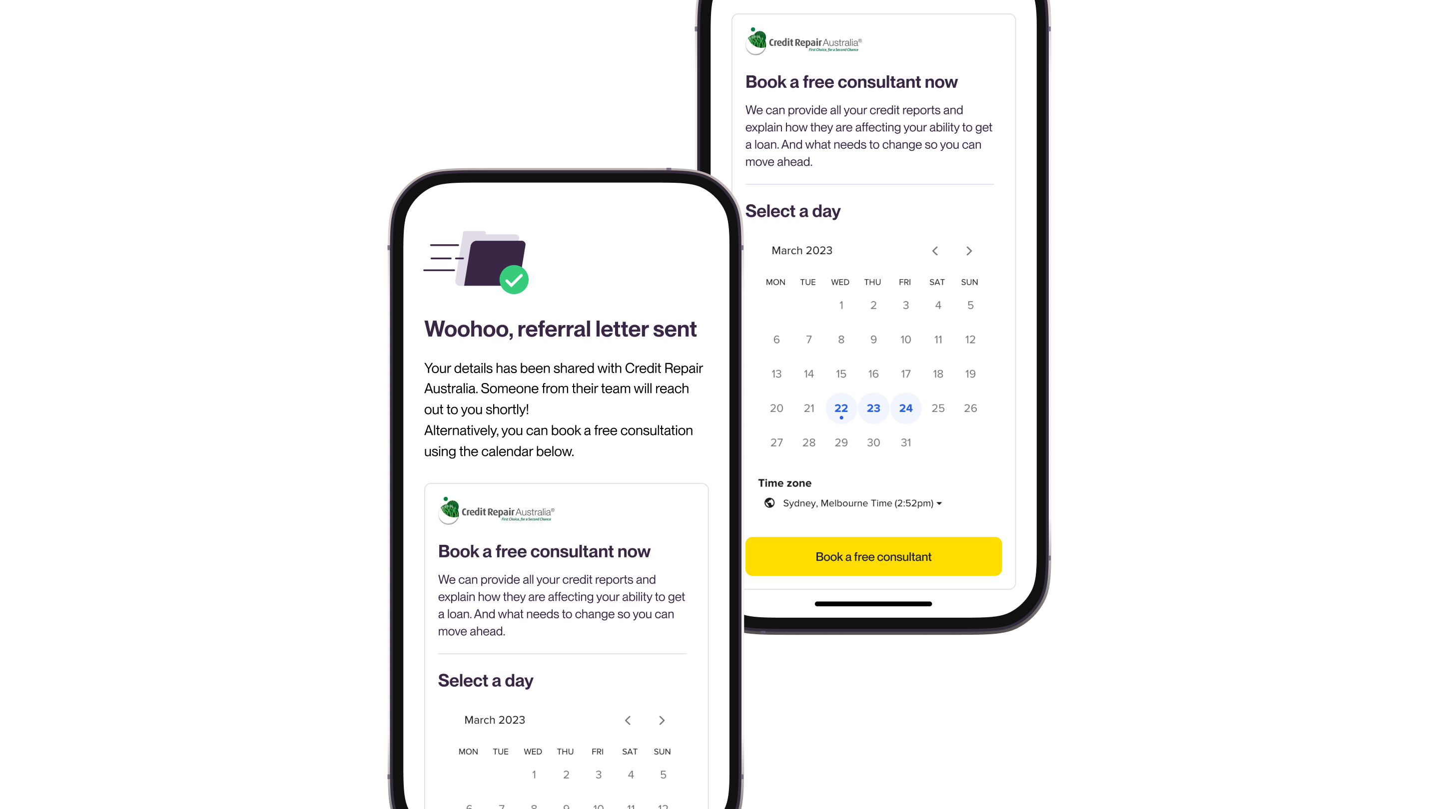 Driva partner calendar integration for referral scheduling