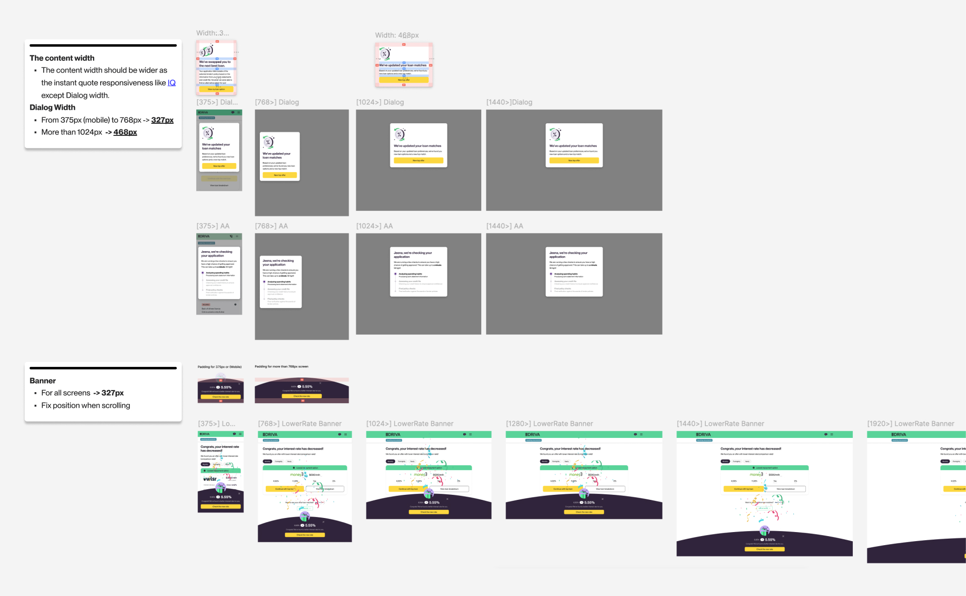 Driva lender switch journey, responsive