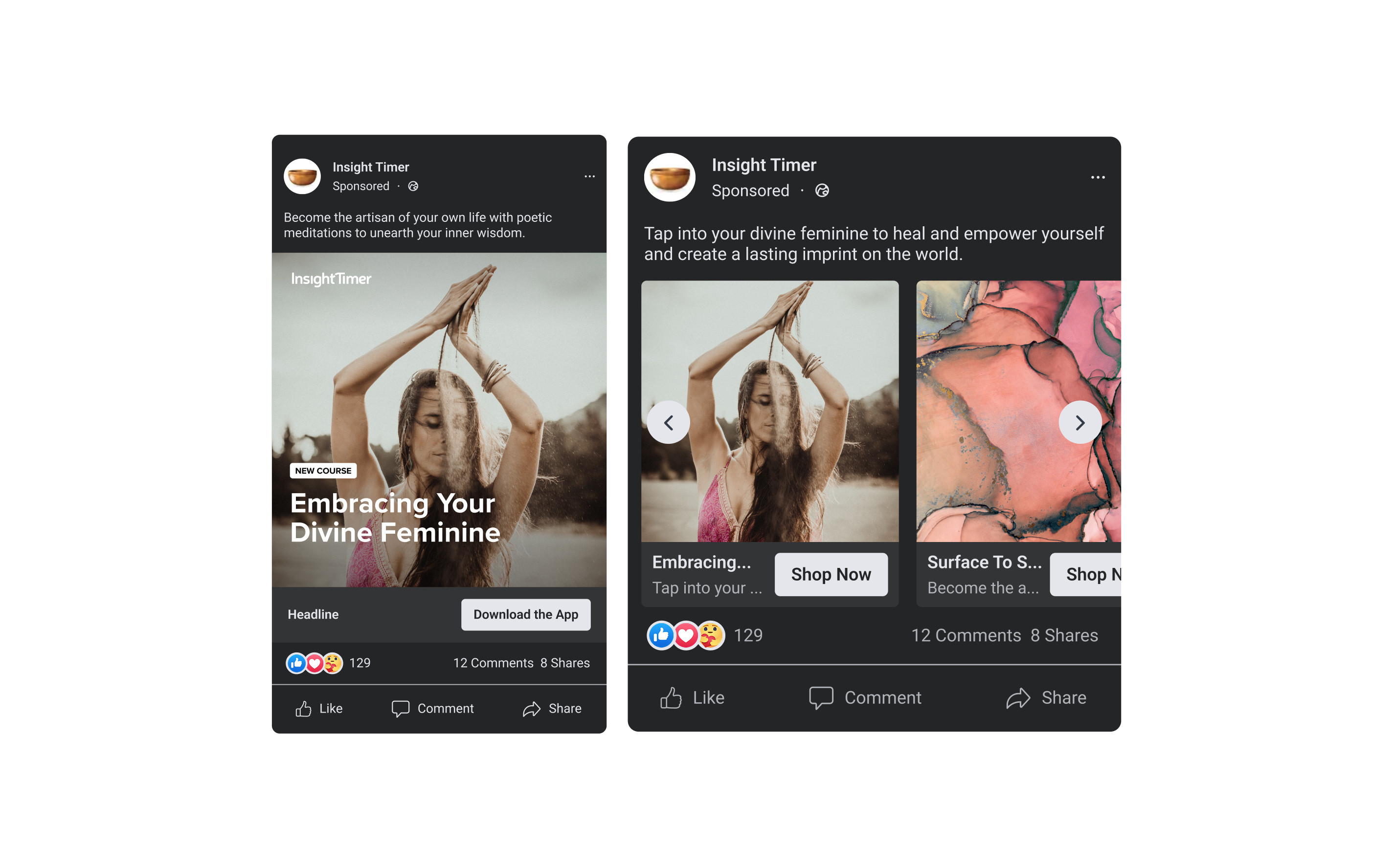 Insight Timer social ad design 1