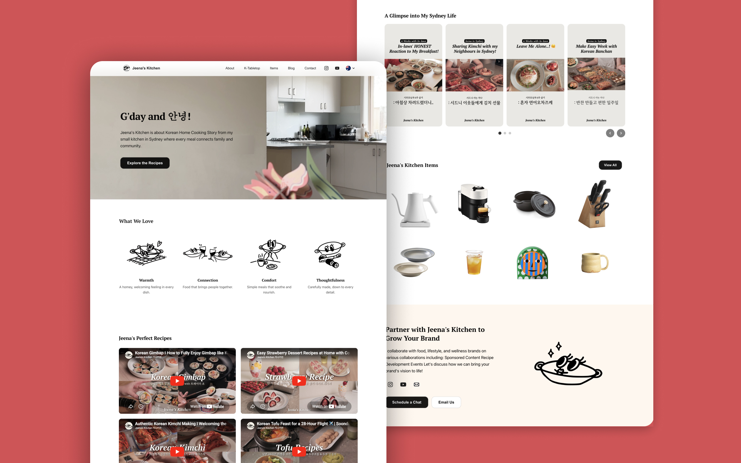 Jeena's Kitchen engagement without brand identity