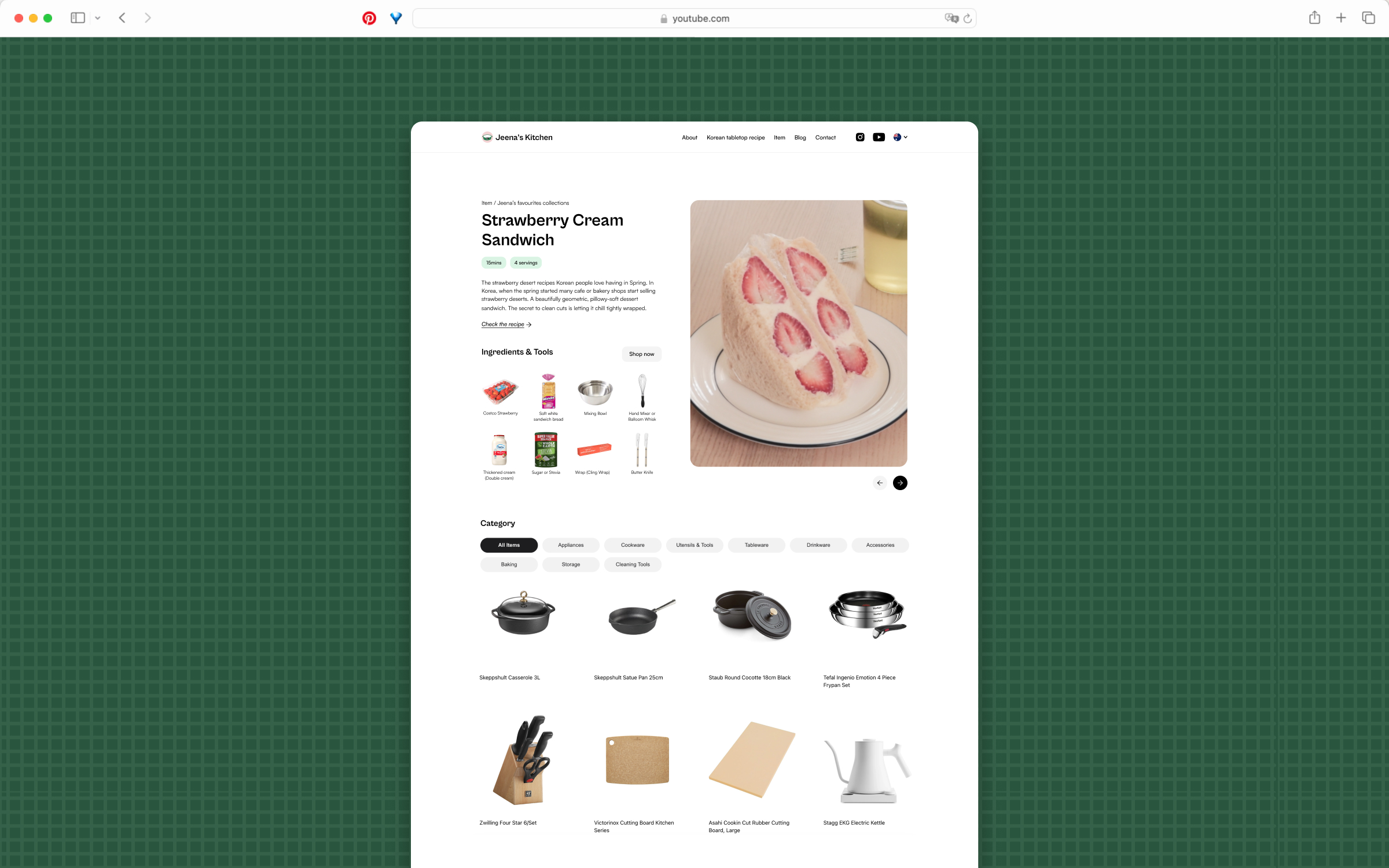 Jeena's Kitchen favorites collection page
