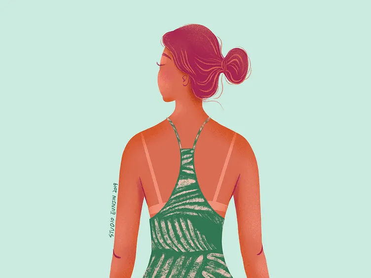 Tanned girl illustration
